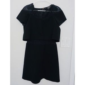 Maje Black Dress with Lace